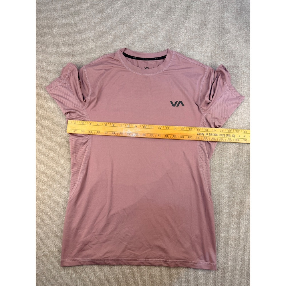 RVCA VA Sport Mens Small Training T-Shirt Mauve Pink Mesh Side Panels Athletic - Picture 5 of 9